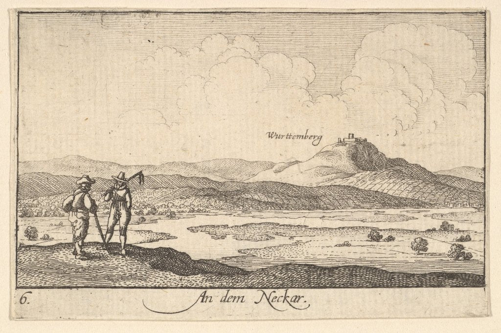 Detail of On the Neckar, 1635 by Wenceslaus Hollar