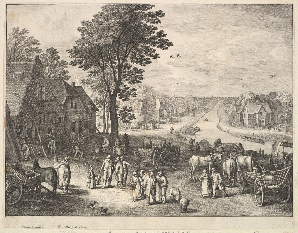 Detail of The Straight Canal, 1650 by Wenceslaus Hollar
