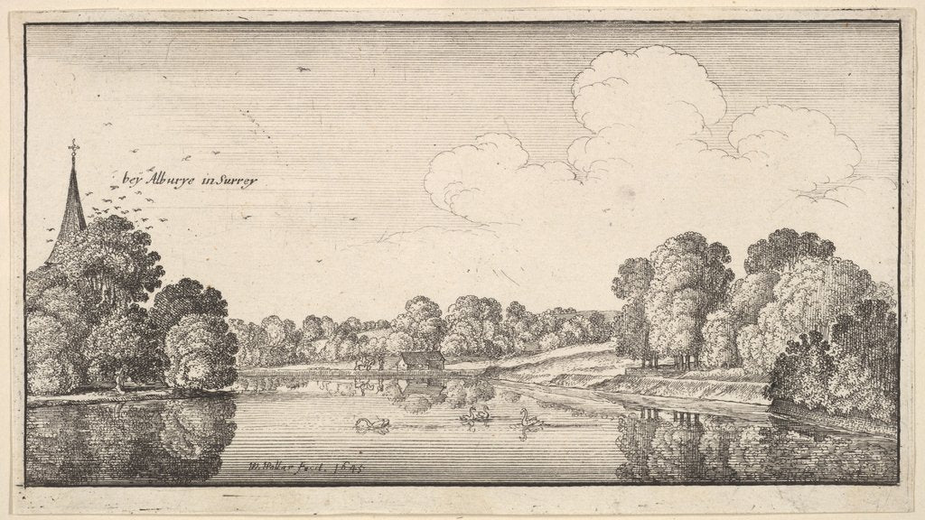 Detail of Views of countryside near Albury, Surrey, 1645 by Wenceslaus Hollar