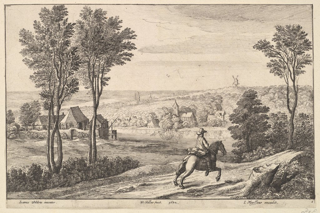 Detail of The Horseman, 1650 by Wenceslaus Hollar