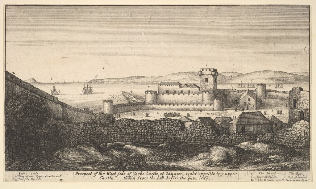 Detail of The West Side of Yorke Castle, 1669 by Wenceslaus Hollar