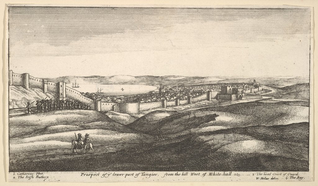 Detail of Prospect of ye lower part of Tangier, from the hill West of White-hall, 1669-73 by Wenceslaus Hollar
