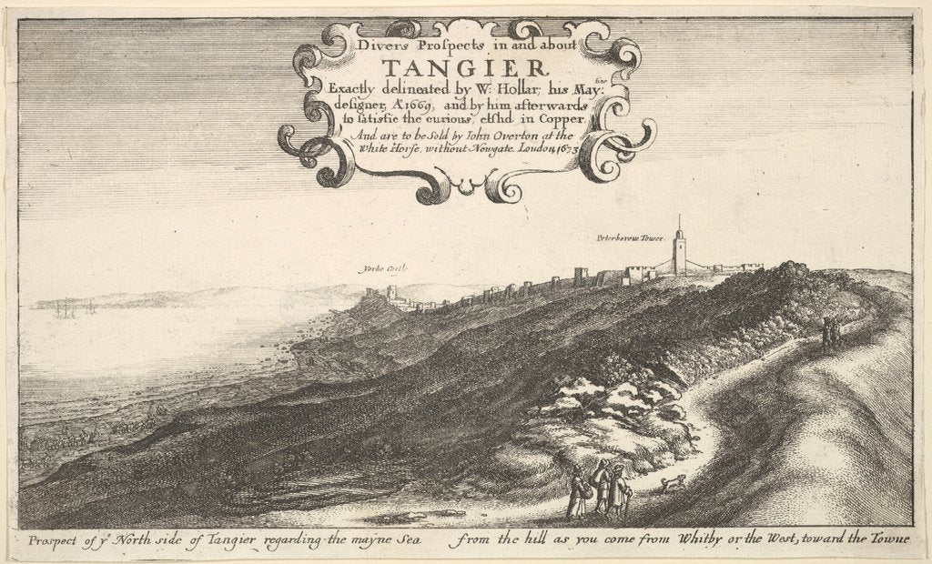 Detail of Prospect of ye North side of Tangier regarding the mayne Sea from the hill as you come …, by 1673 by Wenceslaus Hollar