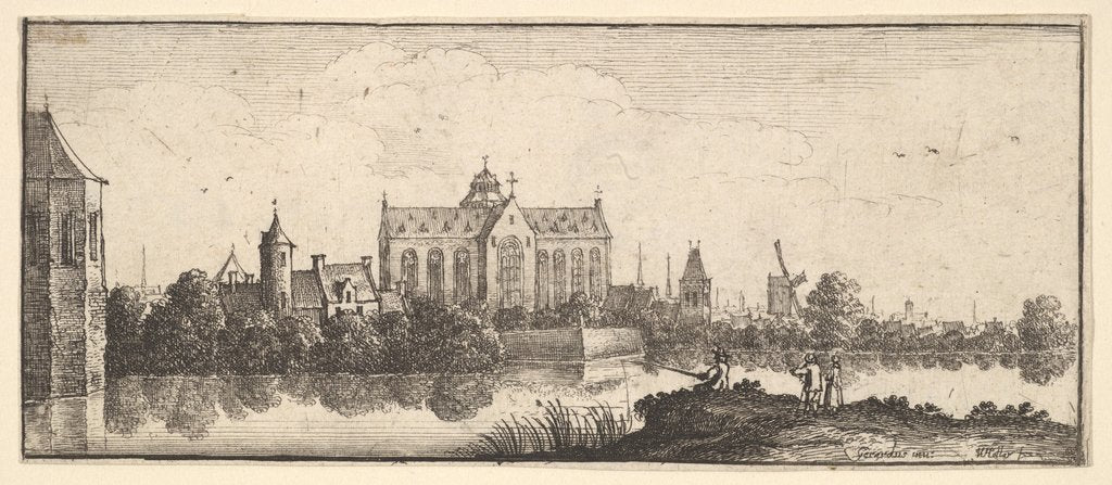 Detail of The church by the water, 1625-77 by Wenceslaus Hollar