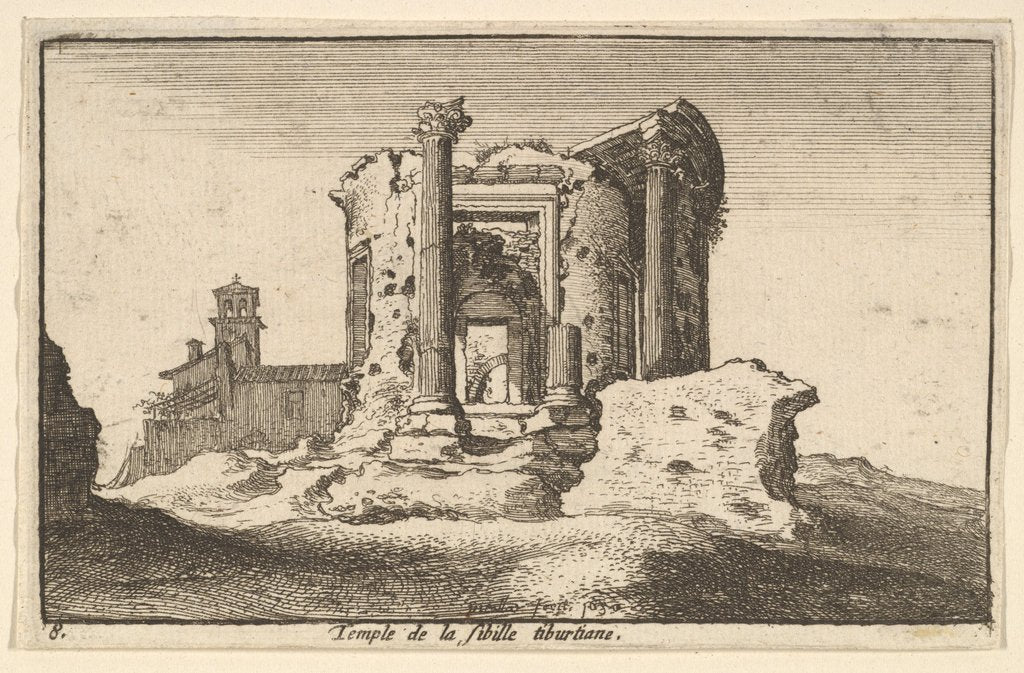 Detail of Temple of the Tiburtine Sybil, 1650 by Wenceslaus Hollar