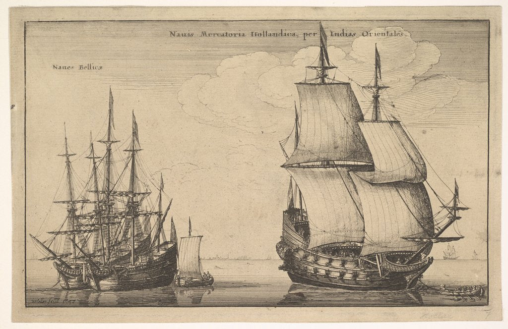 Detail of Naues Mercatoriæ Hollandicæ per Indias Occidentales, 1647 by Wenceslaus Hollar