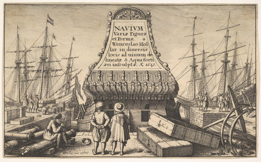 Detail of Title page: Dutch Ships, 1647 by Wenceslaus Hollar