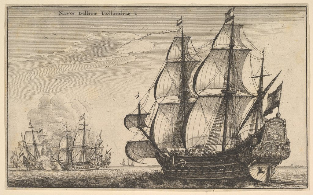Detail of Dutch Warships, 1647 by Wenceslaus Hollar