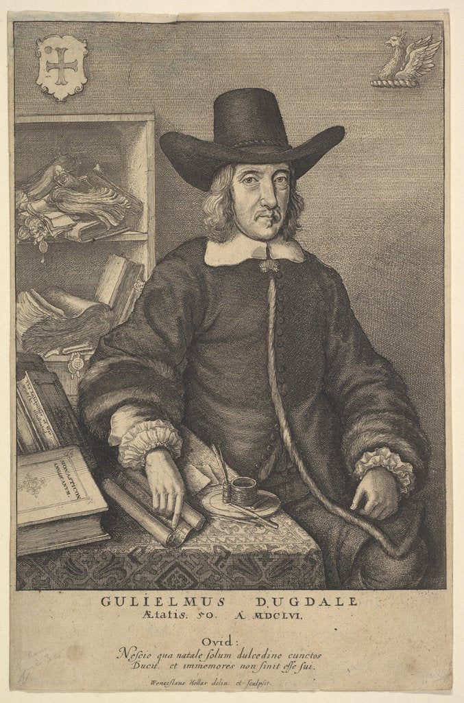 Detail of William Dugdale, 1625-77 by Wenceslaus Hollar