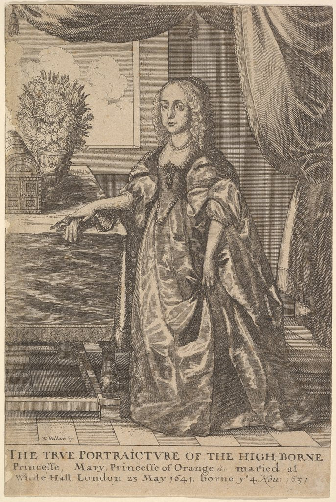 Detail of Mary, Princess of Orange, 1625-77 by Wenceslaus Hollar