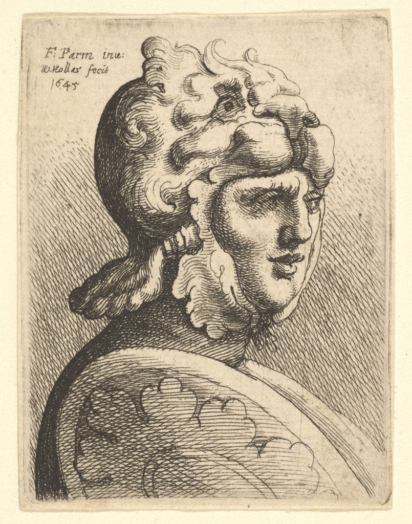 Detail of Helmeted Head, 1645 by Wenceslaus Hollar