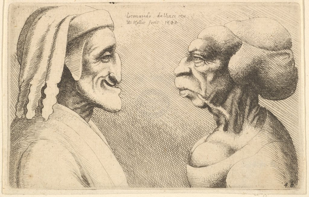 Detail of Two deformed heads, 1645 by Wenceslaus Hollar