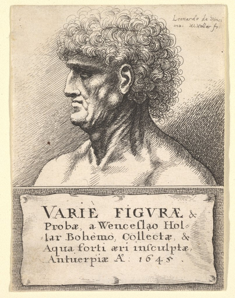 Detail of Title-page to 'Varie Figuræ & Probæ', 1645 by Wenceslaus Hollar