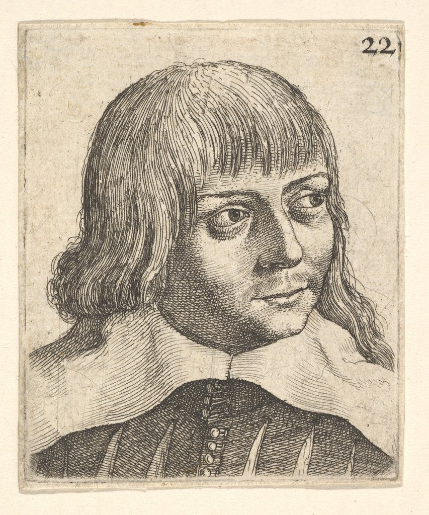 Detail of Head of a young man, turned slightly to right, 1625-77 by Wenceslaus Hollar