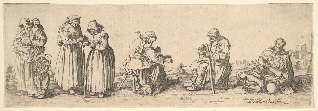 Detail of Six Men and Women Beggars, 1630 by Wenceslaus Hollar