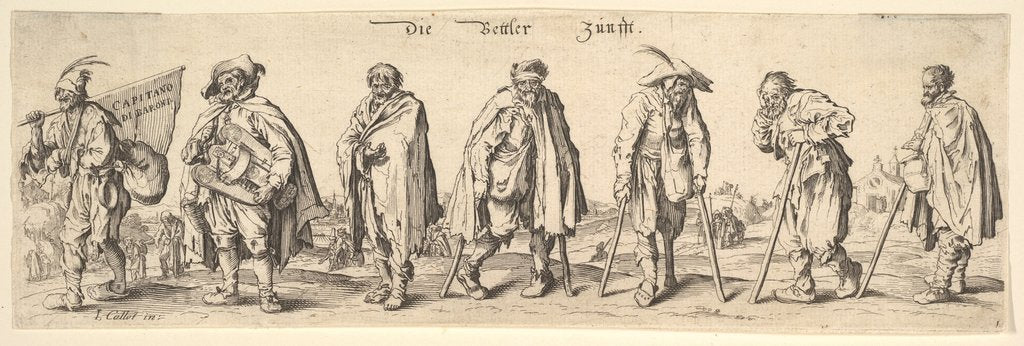 Detail of Die Bettler Zunfft, 1630 by Wenceslaus Hollar