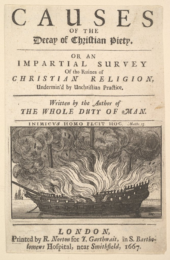 Detail of Title page: The Causes of the Decay of Christian Piety, 1667 by Wenceslaus Hollar
