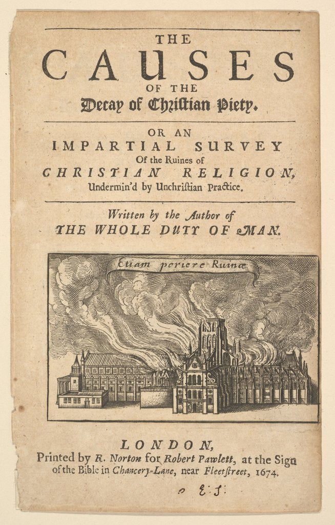 Detail of St. Paul's Burning,, 1671 or after by Wenceslaus Hollar