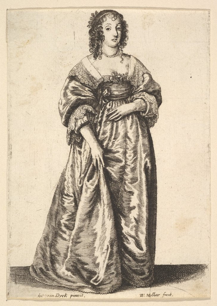 Detail of Figure of a Lady Standing, 1625-77 by Wenceslaus Hollar