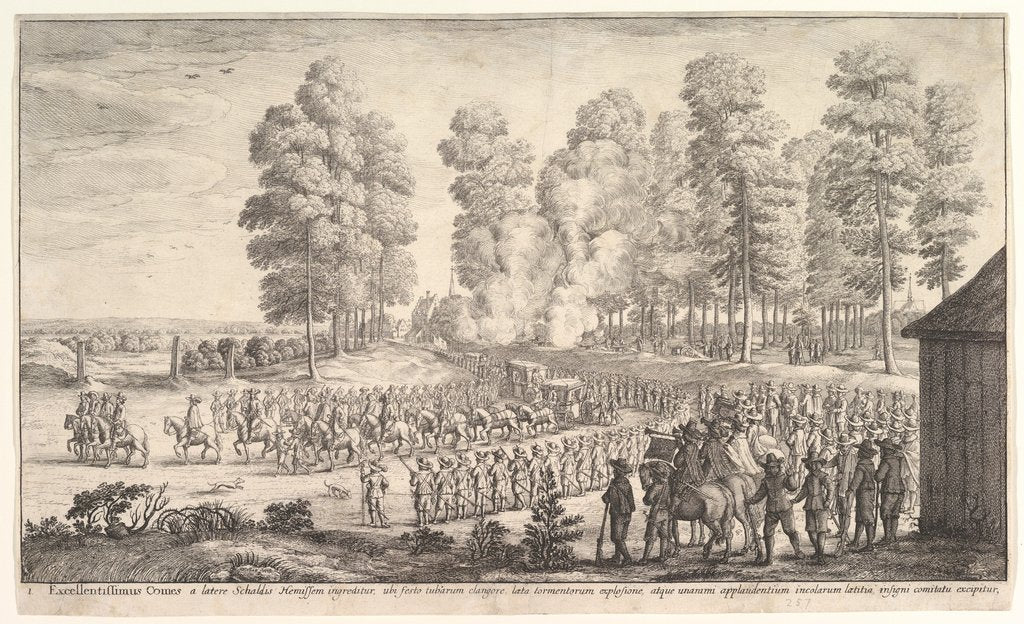 Detail of Entry of the Count of Thurn and Taxis into Hemissen, ca. 1651 by Wenceslaus Hollar