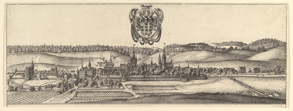 Detail of Ansbach and Coburg, View of two views., 1625-77 by Wenceslaus Hollar