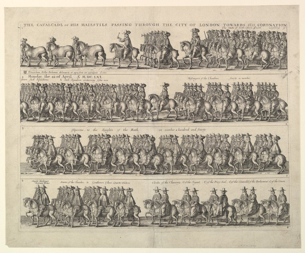 Detail of Coronation Procession of Charles II Through London, 1662 by Wenceslaus Hollar