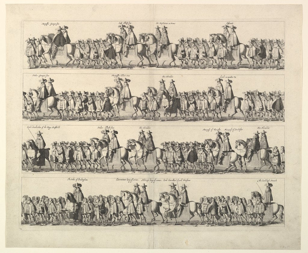 Detail of Coronation Procession of Charles II Through London, 1662 by Wenceslaus Hollar