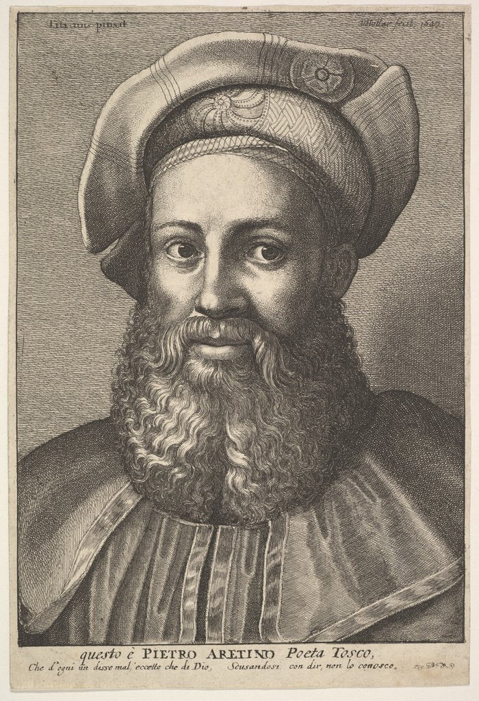 Detail of Pietro Aretino, 1640 by Wenceslaus Hollar