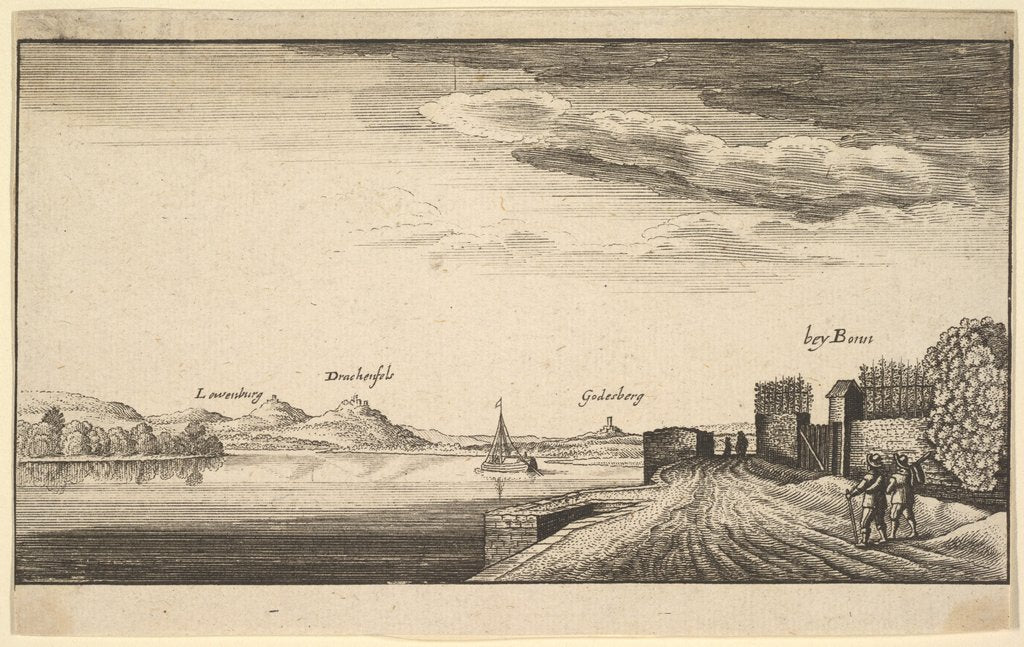 Detail of The Rhine near Bonn, copy, 1625-77 by Abraham Aubri