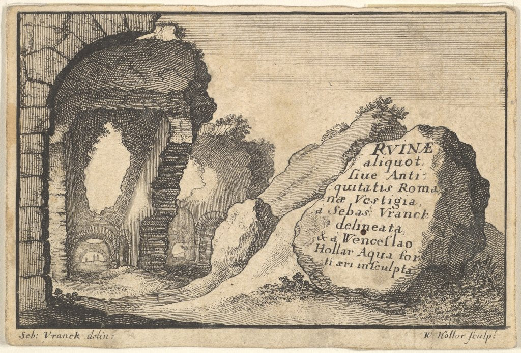Detail of Roman Ruins, second version of title-page, ca. 1650 by Unknown