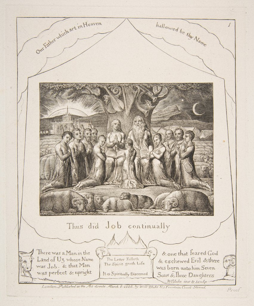 Detail of Job and His Family, from Illustrations of the Book of Job, 1825-26 by William Blake
