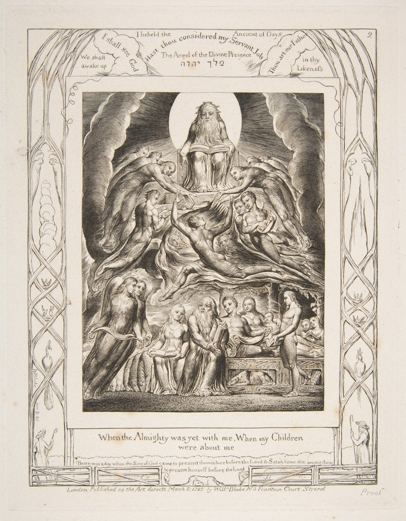 Detail of Satan Before the Throne of God, from 'Illustrations of the Book of Job', 1825-26 by William Blake