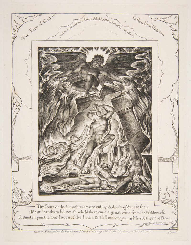 Detail of The Destruction of Job's Sons, from Illustrations of the Book of Job, 1825-26 by William Blake