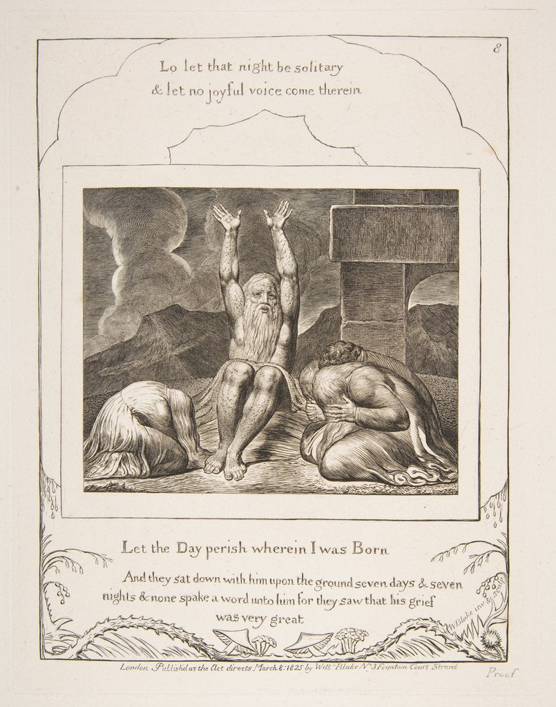 Detail of Job's Despair, from Illustrations of the Book of Job, 1825-26 by William Blake