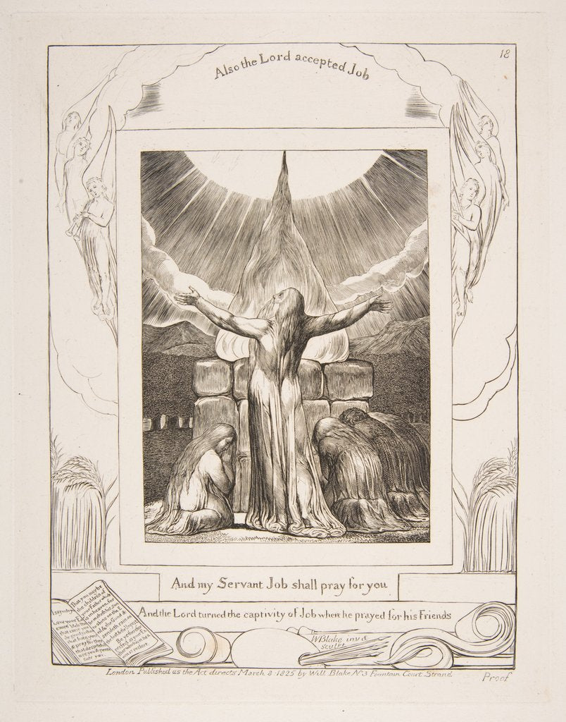 Detail of Job's Sacrifice, from Illustrations of the Book of Job, 1825-26 by William Blake