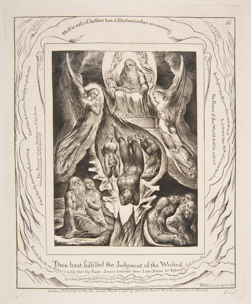 Detail of The Fall of Satan, from Illustrations of the Book of Job, 1825-26 by William Blake