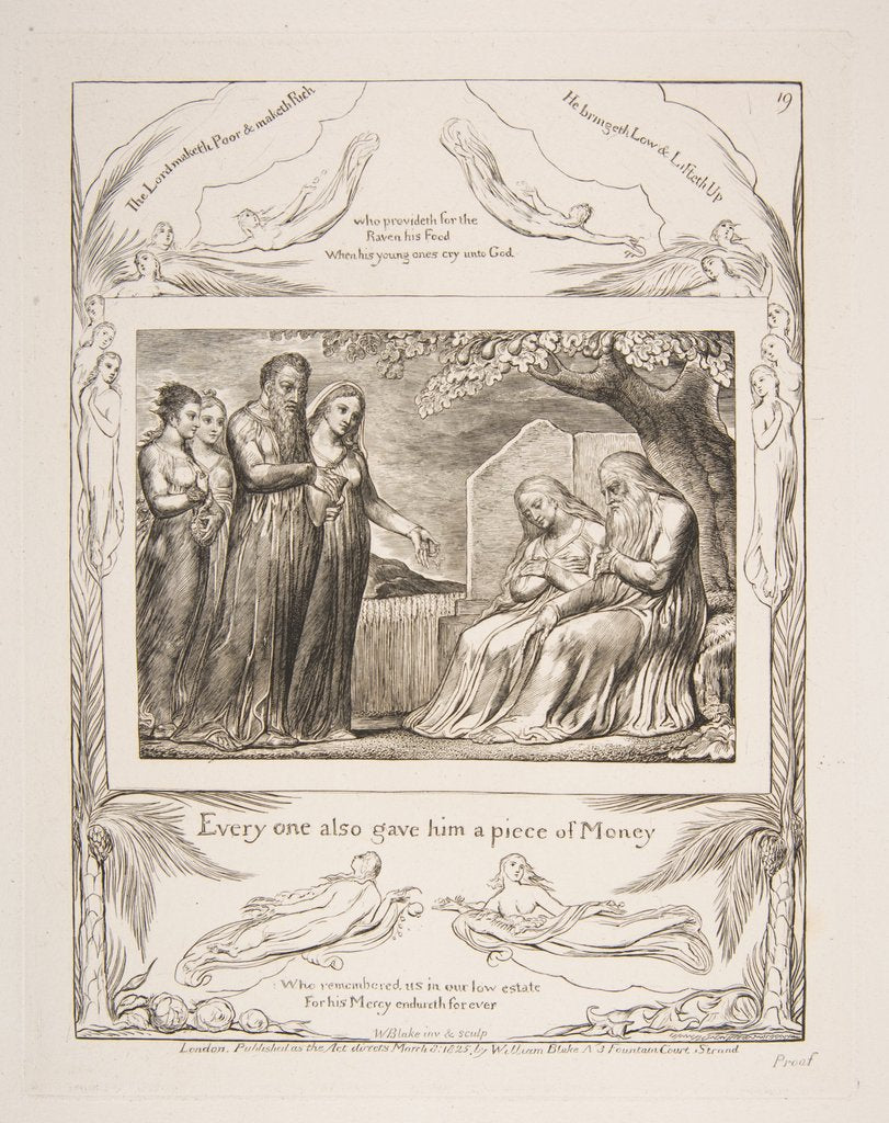 Detail of Job accepting Charity, from Illustrations of the Book of Job, 1825-26 by William Blake