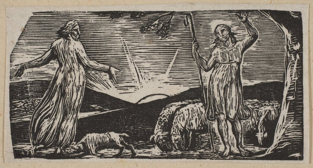 Detail of Thenot Remonstrates With Colinet, from Thornton's Pastorals of Virgil, 1821 by William Blake