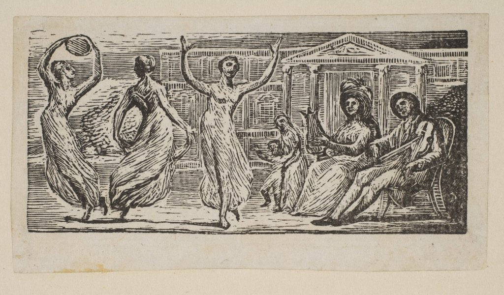 Detail of Menalcus Watching Women Dance, from Thornton's Pastorals of Virgil, 1821 by William Blake