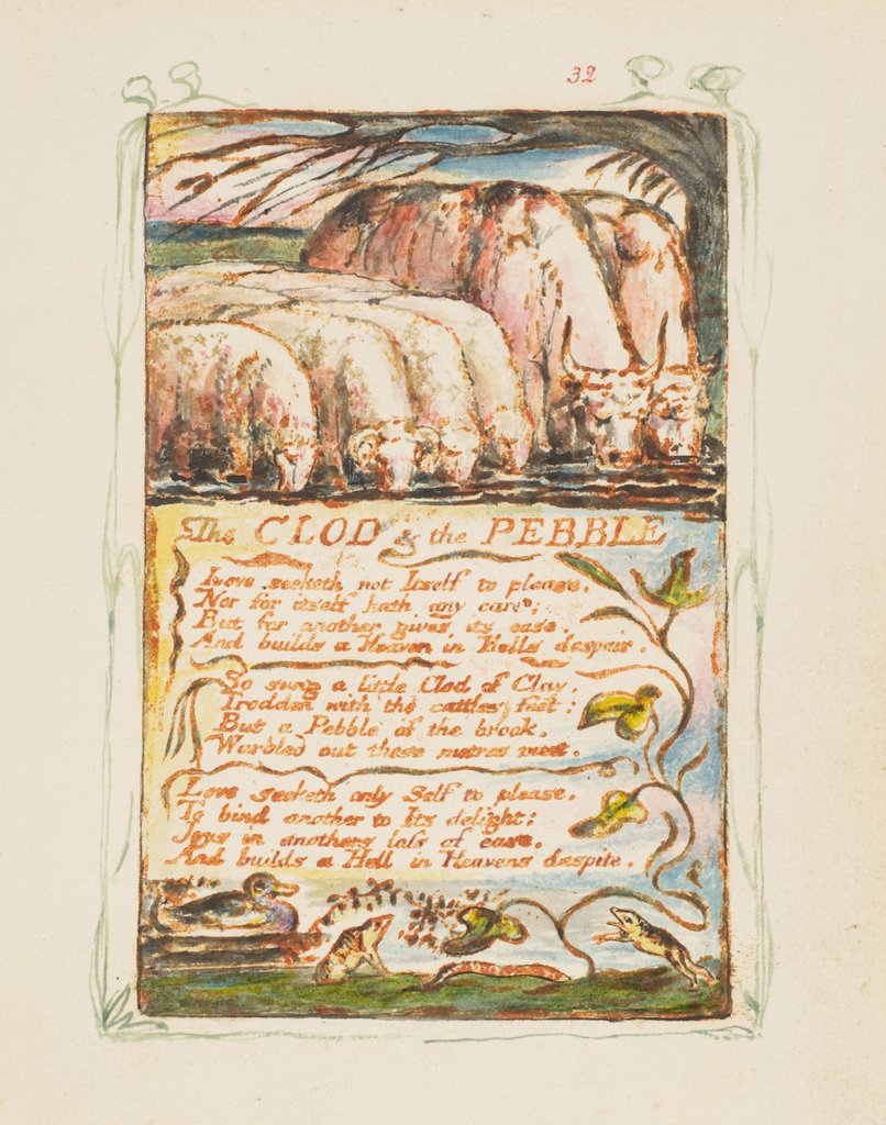 Detail of Songs of Innocence and of Experience: The Clod & the Pebble, ca. 1825 by William Blake