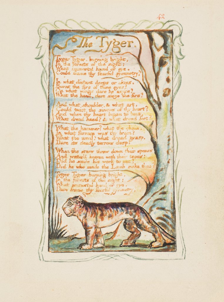Detail of Songs of Innocence and of Experience: The Tyger, ca. 1825 by William Blake