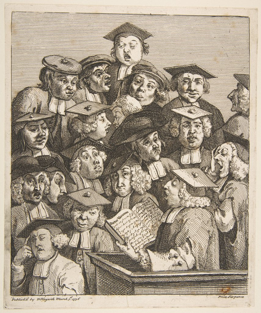 Detail of Scholars at a Lecture, March 3, 1736 by William Hogarth