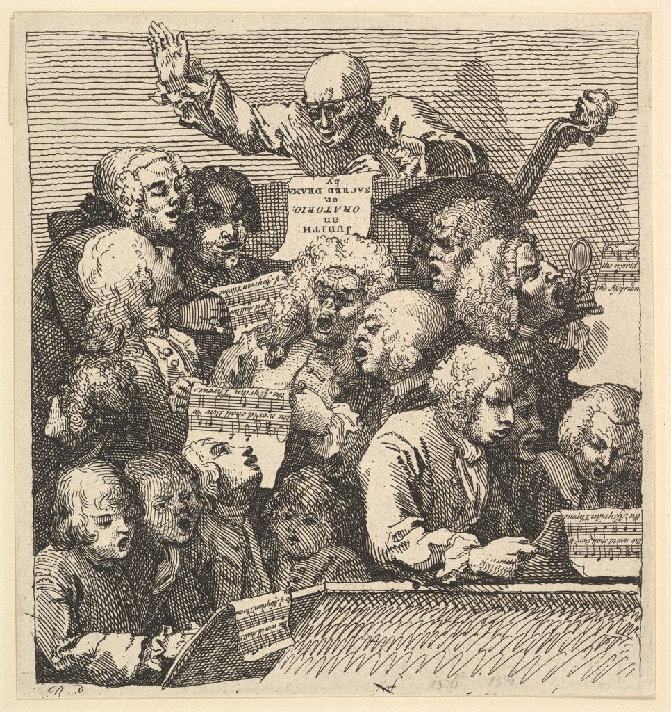 Detail of A Chorus of Singers, or The Oratorio, December 1732 by William Hogarth