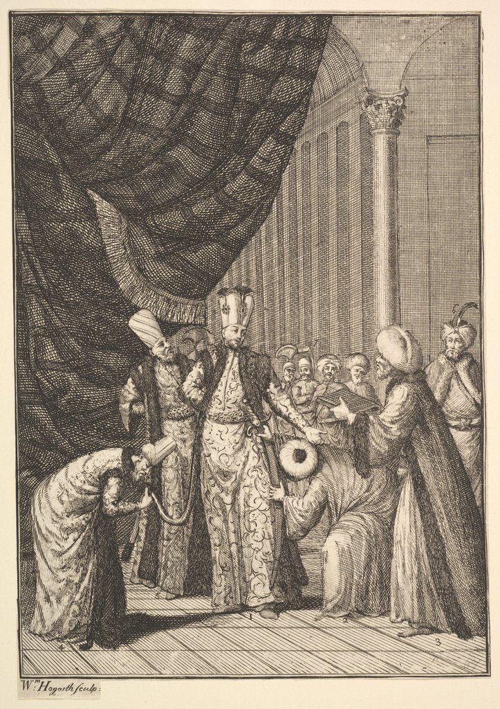 Detail of Sultan Ahmed III Crowned in the Mosque at Eyup by William Hogarth