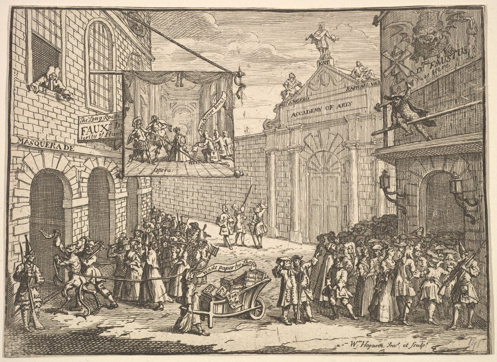 Detail of Masquerades and Operas, 1724 by William Hogarth
