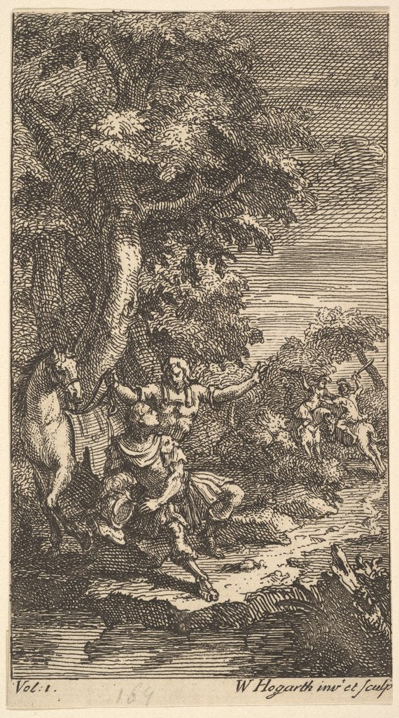 Detail of Cassandra, Frontispiece, Vol. 1, 1725 by William Hogarth