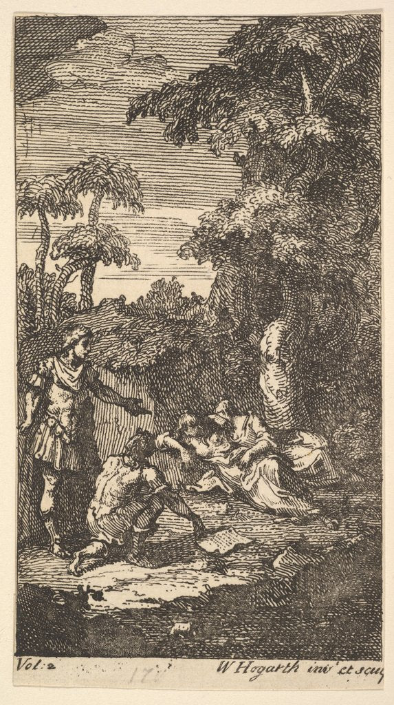 Detail of Cassandra, Frontispiece, Vol. 2:, 1725 by William Hogarth