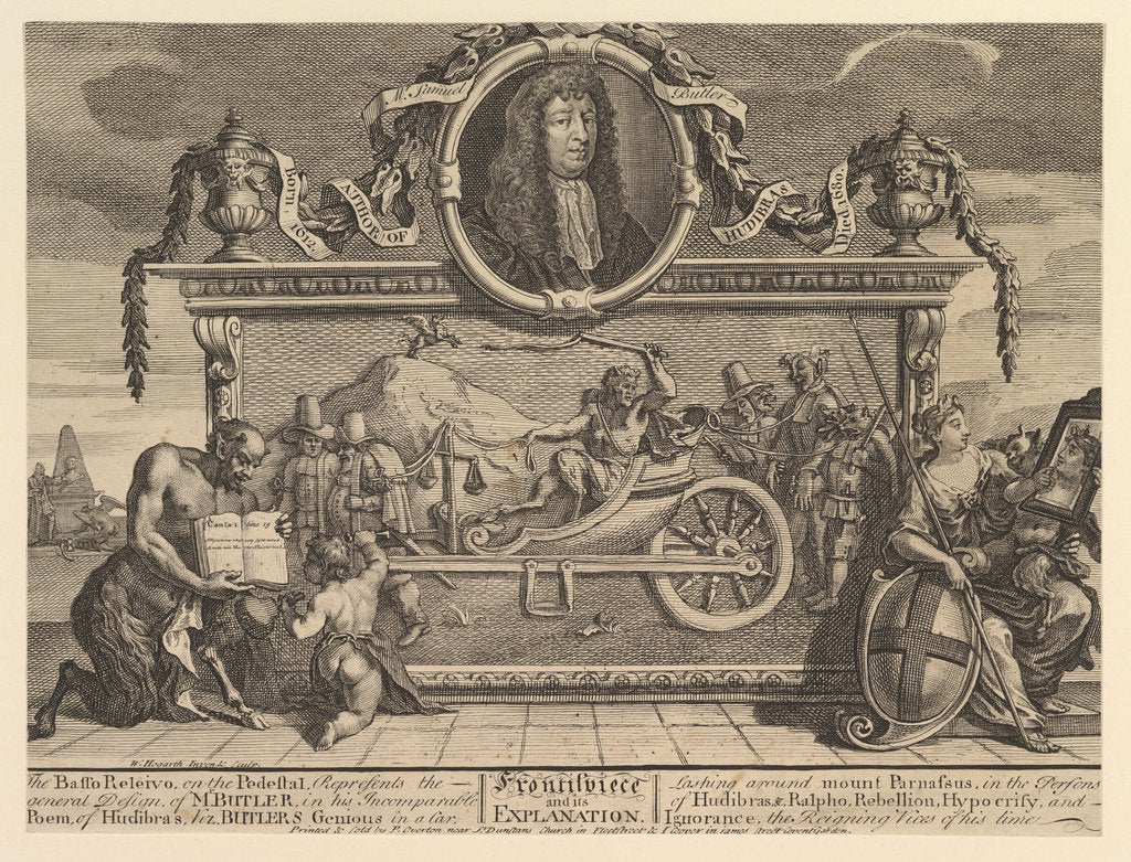 Detail of Frontispiece and Its Explanation: Twelve Large Illustrations for Samuel Butler…, February 1725-26 by William Hogarth
