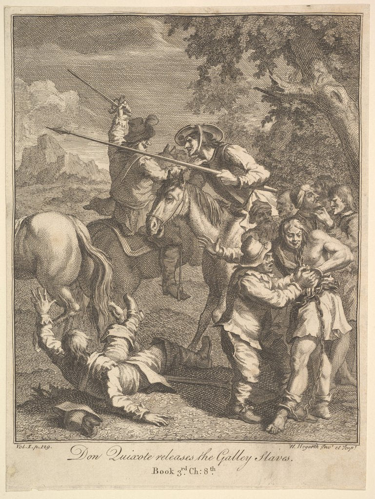 Detail of Don Quixote Releases the Galley Slaves, 1756 or after by William Hogarth