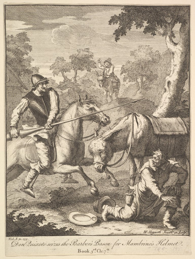 Detail of The Adventure of Mambrino's Helmet, 1756 or after by William Hogarth